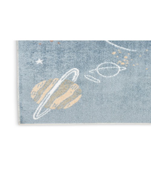 Nourison Astra Machine Washable Blue Multicolor ASW18 5 ft. 3 in. X 7 ft. Rectangle Rug