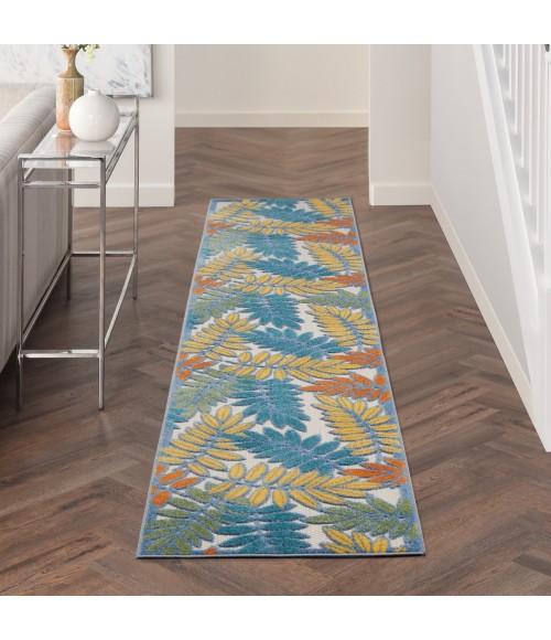 Aloha Area Rug Nourison Aloha Area Rug ALH18 Ivory/Multi 2'3" x 10'