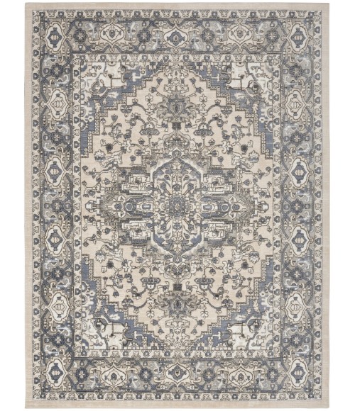 Nourison Quarry Ivory Blue QUA05 4 ft. X 6 ft. Rect. Rug