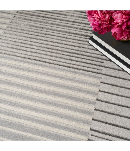 Inspire Me! Home Décor Brushstrokes Area Rug BSK04 Silver Grey