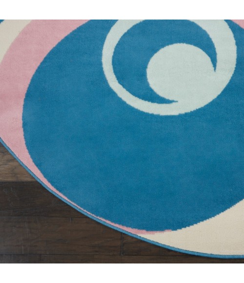 Nourison Grafix Round Area Rug GRF21-Blue Multi Colored