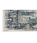 Nourison Passion Ivory/Grey/Blue PSN03 2 ft. 2 in. X 10 ft. Rectangle Rug
