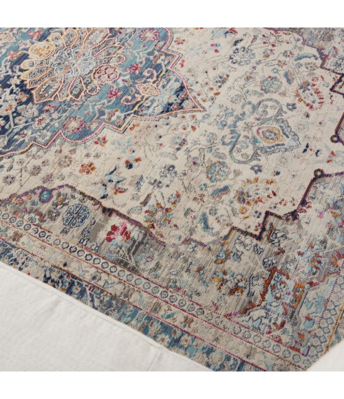 Nourison Vintage Kashan Area Rug VKA07-Ivory Blue