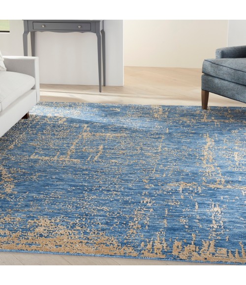 Nourison Luna Dark Blue Mocha LUN01 8 ft. X 10 ft. Rect. Rug