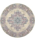 Nourison Grafix Round Area Rug GRF14-Ivory/Pink