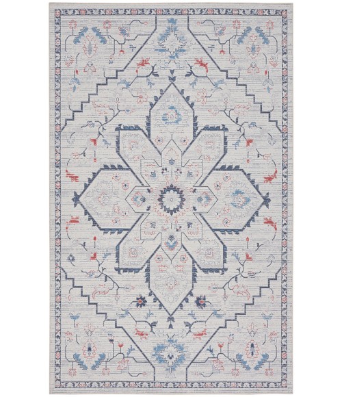 Nicole Curtis Machine Washable Series 1 Ivory Blue SR110 9 ft. 2 in. X 12 ft. Rectangle Rug