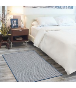 Nourison Courtyard - Cou01 Ivory Blue Area Rug 3 ft. X 5 ft. Rectangle