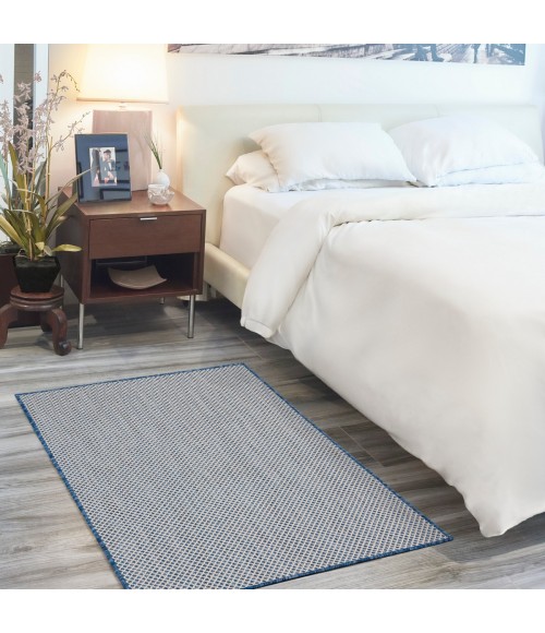 Nourison Courtyard Area Rug COU01 Ivory Blue 3' x 5'