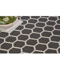 Nourison Reversible Indoor Outdoor Black RVB01 8 ft. Round Rug