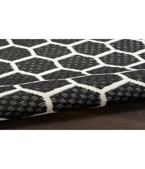 Nourison Reversible Indoor Outdoor Black Rug RVB01 9 ft. X 12 ft. Rectangle - Rugs Town Nourison Reversible Indoor Outdoor Black RVB01 9 ft. X 12 ft. Rectangle Rug
