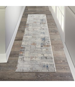 Nourison Grand Expressions - Ki54 Grey Multicolor Area Rug 2 ft. 2 in. X 7 ft. 6 in. Runner