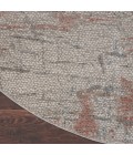 Nourison Rustic Textures Area Rug RUS15 Light Grey/Rust 7'10" Round