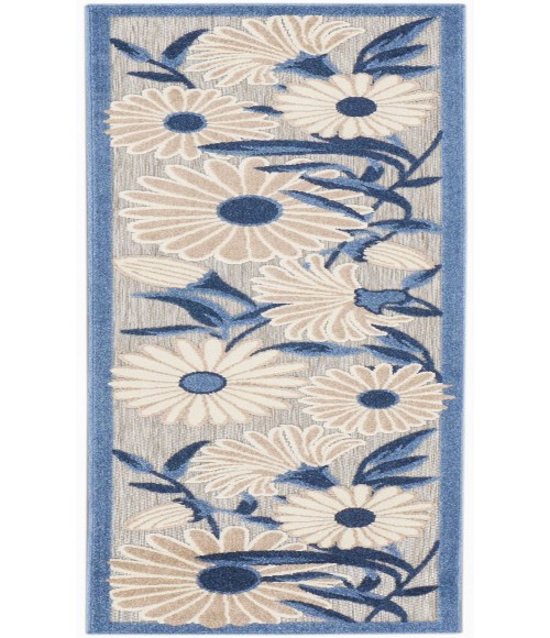 Nourison Aloha Blue Grey ALH33 2 ft. 3 in. X 12 ft. Rectangle Rug