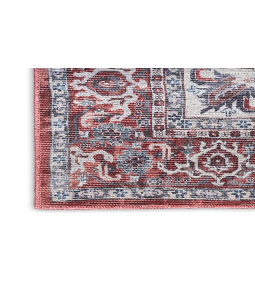 Nicole Curtis Machine Washable Series 1 Brick Ivory SR104 4 ft. X 6 ft. Rectangle Rug