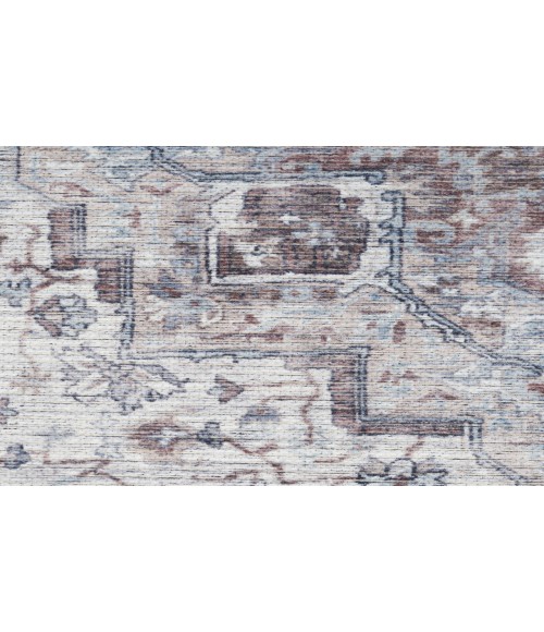 Nicole Curtis Machine Washable Series 1 Ivory Beige SR101 7 ft. 10 in. Round Rug