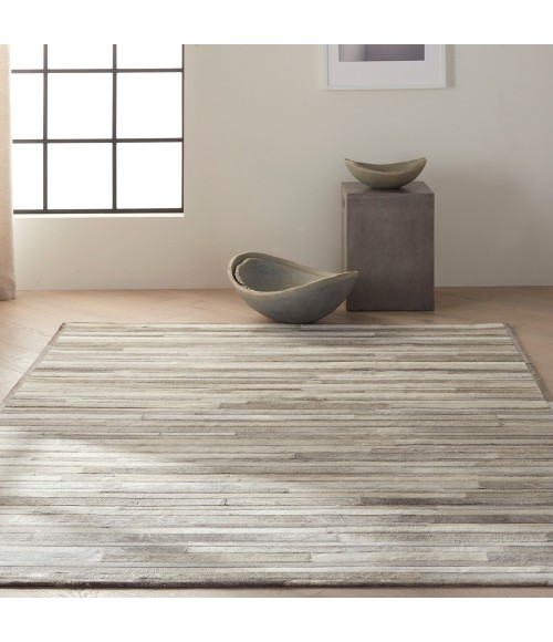 Calvin Klein Home Prairie Area Rug PRA1 Silver