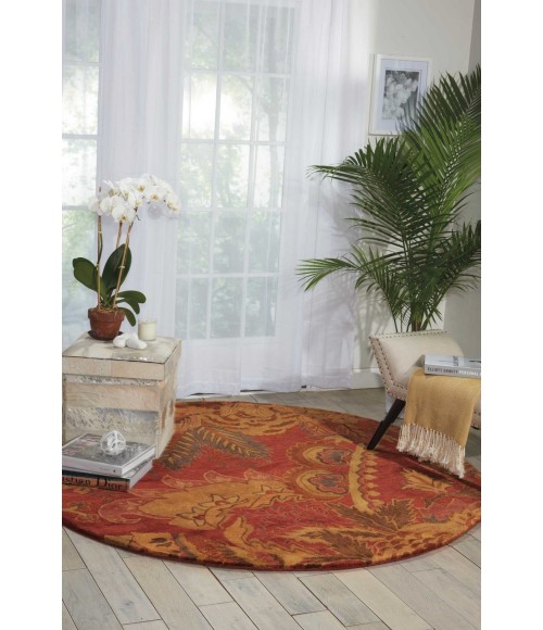 Nourison Jaipur Round Area Rug JA43-Flame
