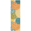 Nourison Aloha - Alh05 Turquoise/Multicolor Area Rug 2 ft. 3 in. X 8 ft. Runner