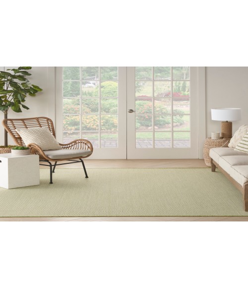 Nourison Courtyard Ivory Green COU01 6 ft. Square Rug