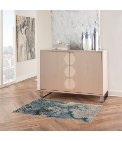 Nourison Maxell - Mae08 Ivory Teal Area Rug 2 ft. 2 in. X 3 ft. 9 in. Rectangle
