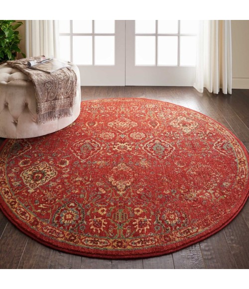 Nourison Somerset Round Area Rug ST90-Brick