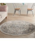 Nourison Quarry Ivory Grey QUA05 5 ft. X Round Rug