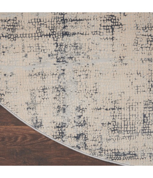 Nourison Rustic Textures Area Rug RUS06 Ivory/Blue 7'10" Round