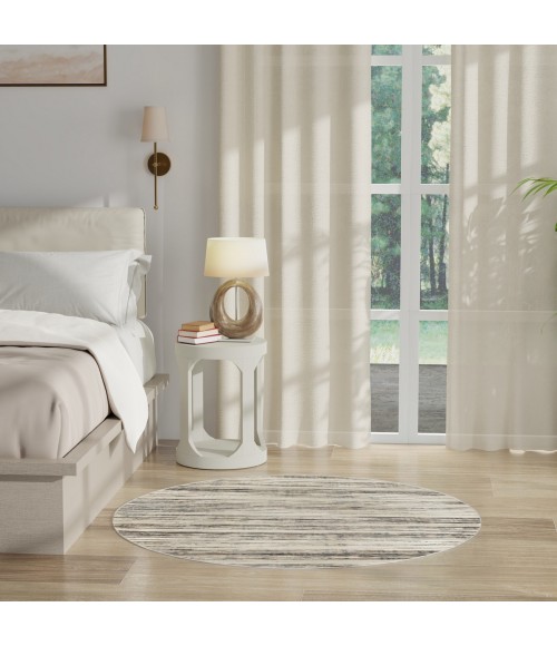 Nourison Serenity Home Ivory Beige Rug SRH03 4 ft. X Round - Rugs Town Nourison Serenity Home Ivory Beige SRH03 4 ft. X Round Rug