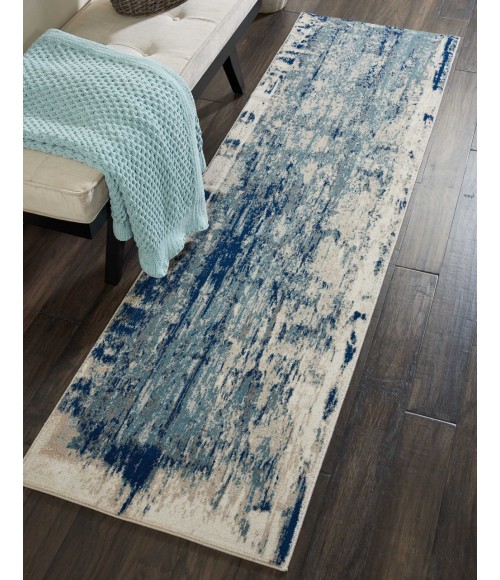 Nourison MAXELL Area Rug Nourison Maxell Runner Area Rug MAE16-Ivory/Blue