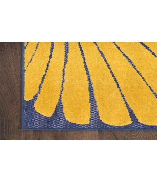 Nourison Aloha Navy Multicolor ALH24 5 ft. 3 in. X 7 ft. 5 in. Rectangle Rug