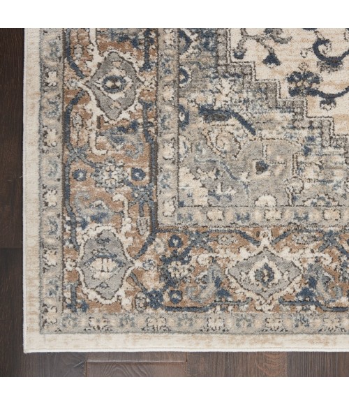 Nourison Quarry Ivory Grey QUA05 5 ft. X Square Rug