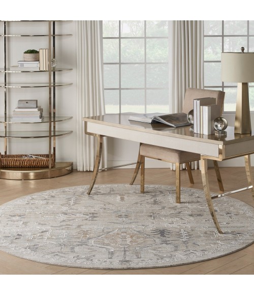 Nourison Lynx Ivory Taupe LNX02 8 ft. X Round Rug