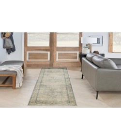 Nourison Astra Machine Washable Light Blue ASW12 2 ft. 2 in. X 10 ft. Rectangle Rug