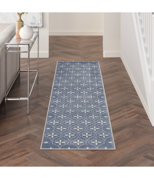 Nourison Home Nourison Essentials Blue Ivory NRE04 2 ft. 2 in. X 7 ft. 6 in. Rectangle Rug
