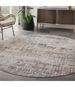 Nourison Rustic Textures - Rus14 Light Grey Multicolr Area Rug 5 ft. 3 in. Round