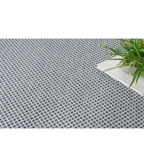 Nourison Courtyard Ivory Blue COU01 5 ft. X 8 ft. Oval Rug
