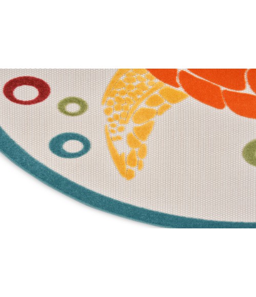 Nourison Aloha Teal Multi ALH27 7’10” Round Rug