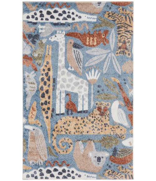 Nourison Astra Machine Washable Multicolor ASW01 2 ft. 2 in. X 4 ft. Rectangle Rug