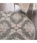 Nourison Tranquil Round Area Rug TRA09-Grey/Pink