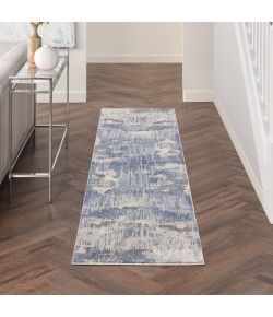 Nourison Grand Expressions - Gne04 Blue Grey Area Rug 2 ft. 2 in. X 7 ft. 6 in. Runner
