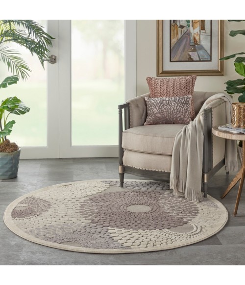 Nourison Graphic Illusions Round Area Rug GIL04-Grey