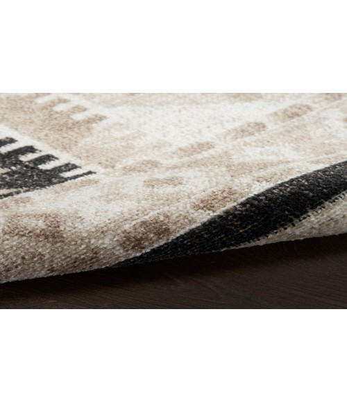 Nourison Washable Decor Beige Black WSD06 7 ft. 10 in. X 10 ft. Rectangle Rug