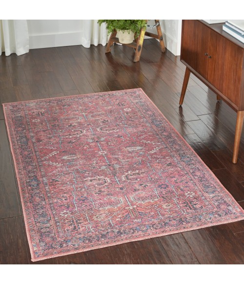 Nicole Curtis Machine Washable Series 1 Area Rug Nicole Curtis Machine Washable Series 1 Area Rug SR102 Red 4' x 6'