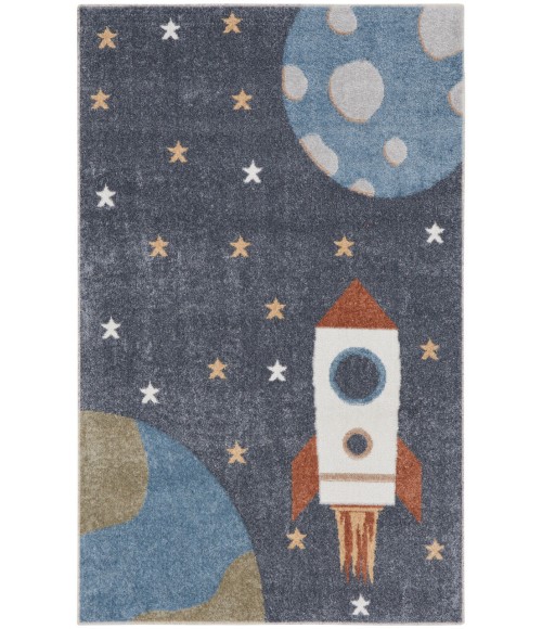 Nourison Astra Machine Washable Sky Blue ASW06 2 ft. 2 in. X 4 ft. Rectangle Rug