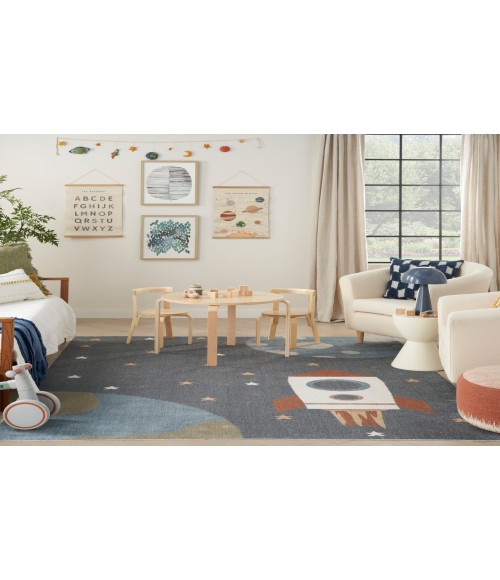 Nourison Astra Machine Washable Sky Blue ASW06 9 ft. X 12 ft. Rectangle Rug