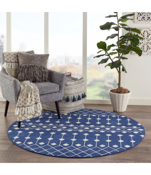 Nourison Grafix Round Area Rug GRF37-Navy