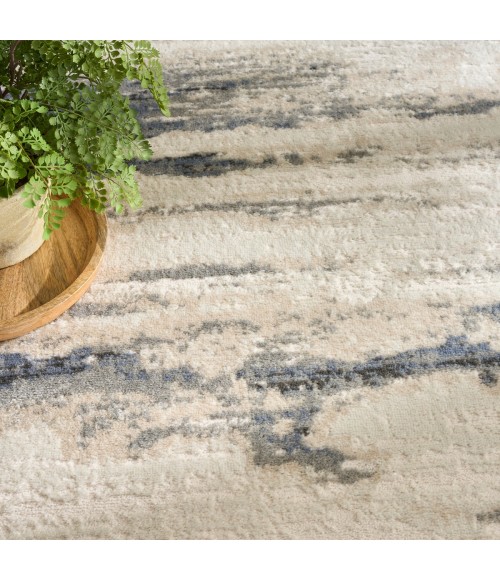 Nourison Serenity Home Blue Multicolor SRH12 7 ft. 10 in. X 9 ft. 10 in. Rect. Rug