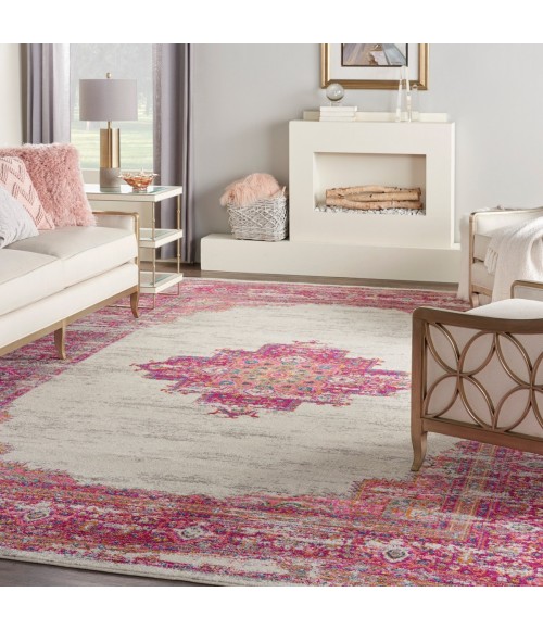 Passion Area Rug Nourison Passion Area Rug PSN03 Ivory/Fuchsia 12' x 15'