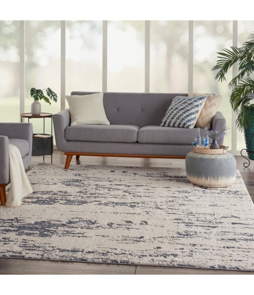Nourison TEXTURED CONTEMPORARY Area Rug Nourison Textured Contemporary Area Rug TEC03-Ivory Blue