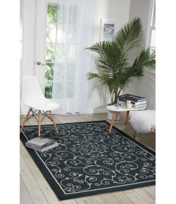 Nourison Home & Garden - Rs019 Black Area Rug 5 ft. 3 X 7 ft. 5 Rectangle